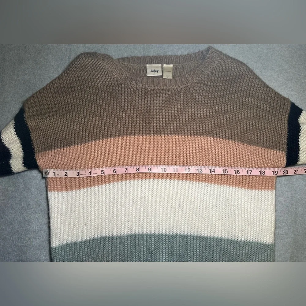 Daytrip Sweater Striped Crewneck Multi Colored Size L - Picture 6 of 6